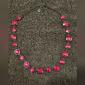 Elegant Red And Black Gemstone Necklace